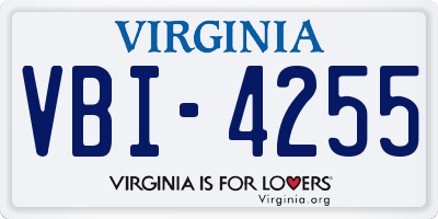 VA license plate VBI4255