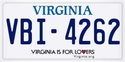 VA license plate VBI4262