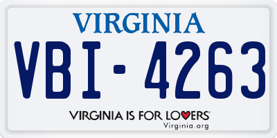 VA license plate VBI4263