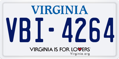 VA license plate VBI4264