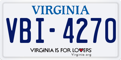 VA license plate VBI4270