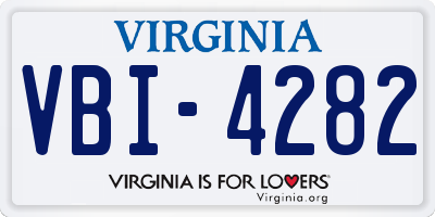 VA license plate VBI4282