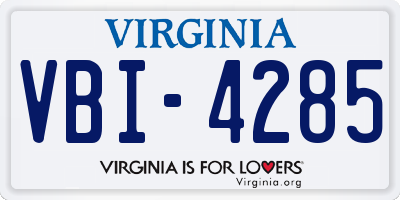 VA license plate VBI4285