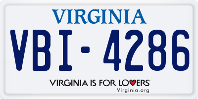VA license plate VBI4286