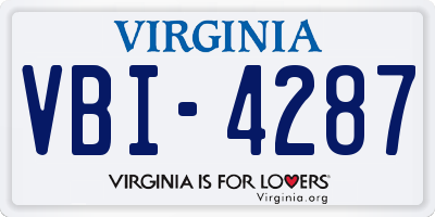 VA license plate VBI4287