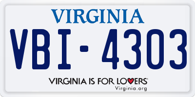 VA license plate VBI4303