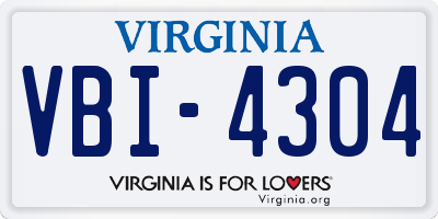 VA license plate VBI4304