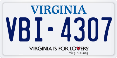 VA license plate VBI4307