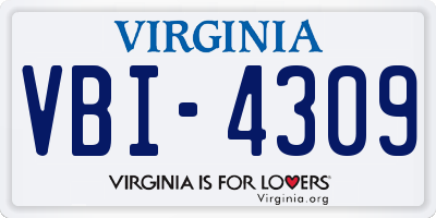 VA license plate VBI4309