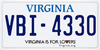 VA license plate VBI4330