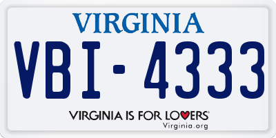 VA license plate VBI4333