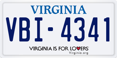 VA license plate VBI4341