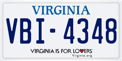 VA license plate VBI4348