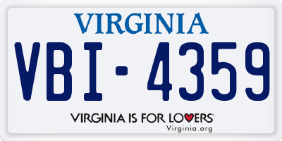 VA license plate VBI4359