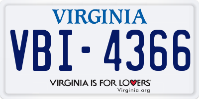 VA license plate VBI4366