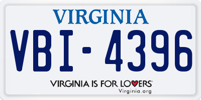 VA license plate VBI4396