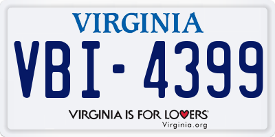 VA license plate VBI4399