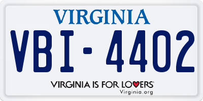 VA license plate VBI4402