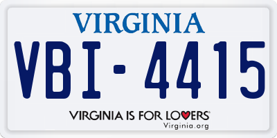 VA license plate VBI4415