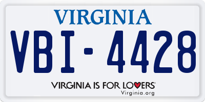 VA license plate VBI4428