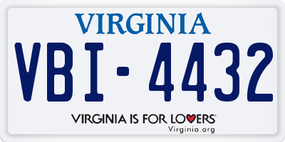 VA license plate VBI4432