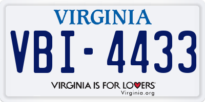 VA license plate VBI4433