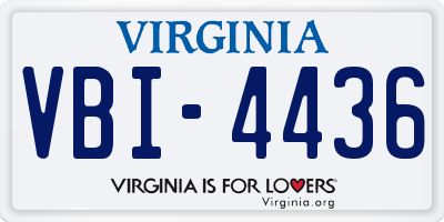 VA license plate VBI4436
