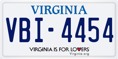 VA license plate VBI4454