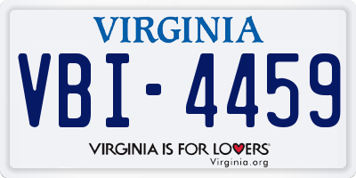 VA license plate VBI4459