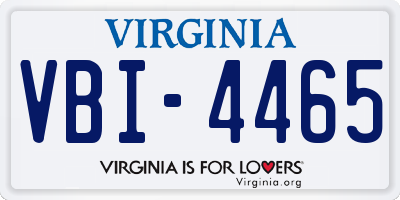 VA license plate VBI4465