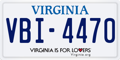 VA license plate VBI4470