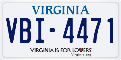 VA license plate VBI4471