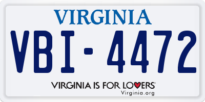 VA license plate VBI4472