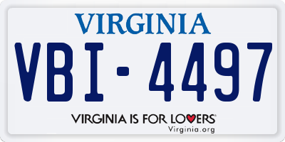 VA license plate VBI4497