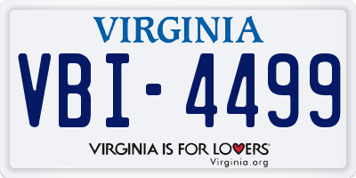 VA license plate VBI4499