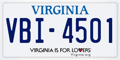 VA license plate VBI4501