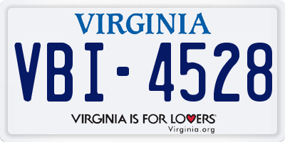 VA license plate VBI4528