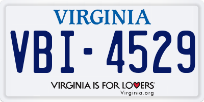 VA license plate VBI4529