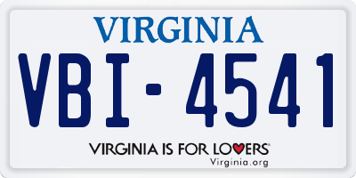 VA license plate VBI4541