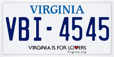 VA license plate VBI4545