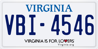 VA license plate VBI4546