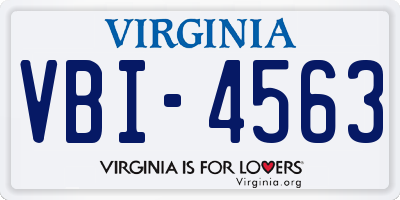 VA license plate VBI4563
