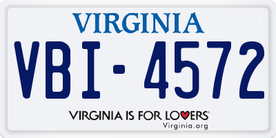 VA license plate VBI4572