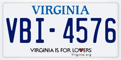VA license plate VBI4576