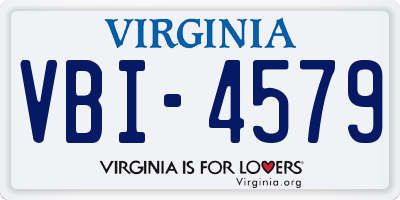 VA license plate VBI4579