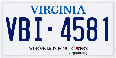 VA license plate VBI4581