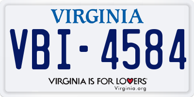 VA license plate VBI4584
