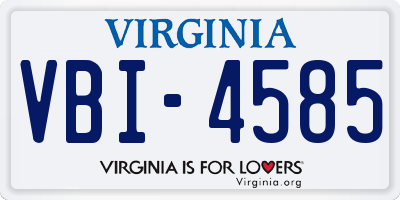 VA license plate VBI4585