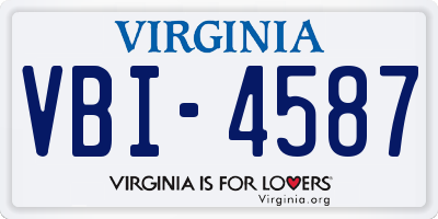 VA license plate VBI4587