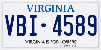 VA license plate VBI4589